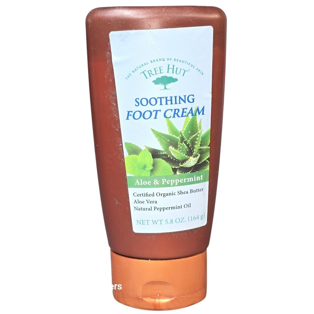 Tree Hut Soothing Foot Cream Aloe & Peppermint 5.8 oz Organic Shea Butter New